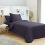 Voir la diapositive 1 : UNIVERS DECOR Housse de couette 140 x 200 unie prune 100% Coton / 57 Fils/cm²