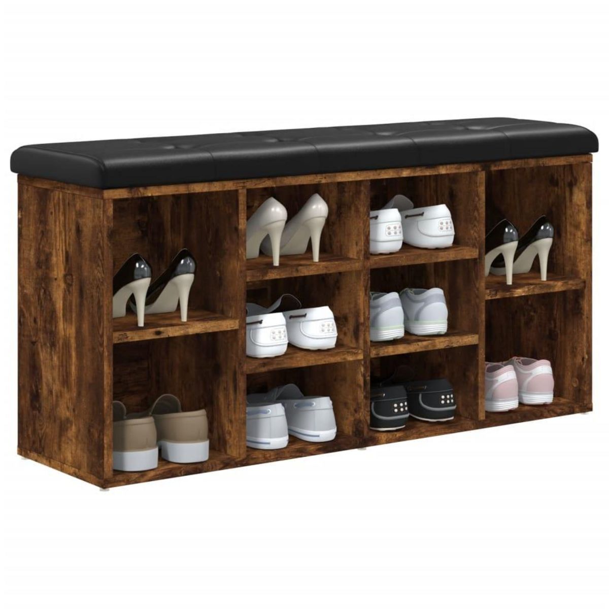 VIDAXL Banc a chaussures chene fume 102x32x50 cm bois d'ingenierie