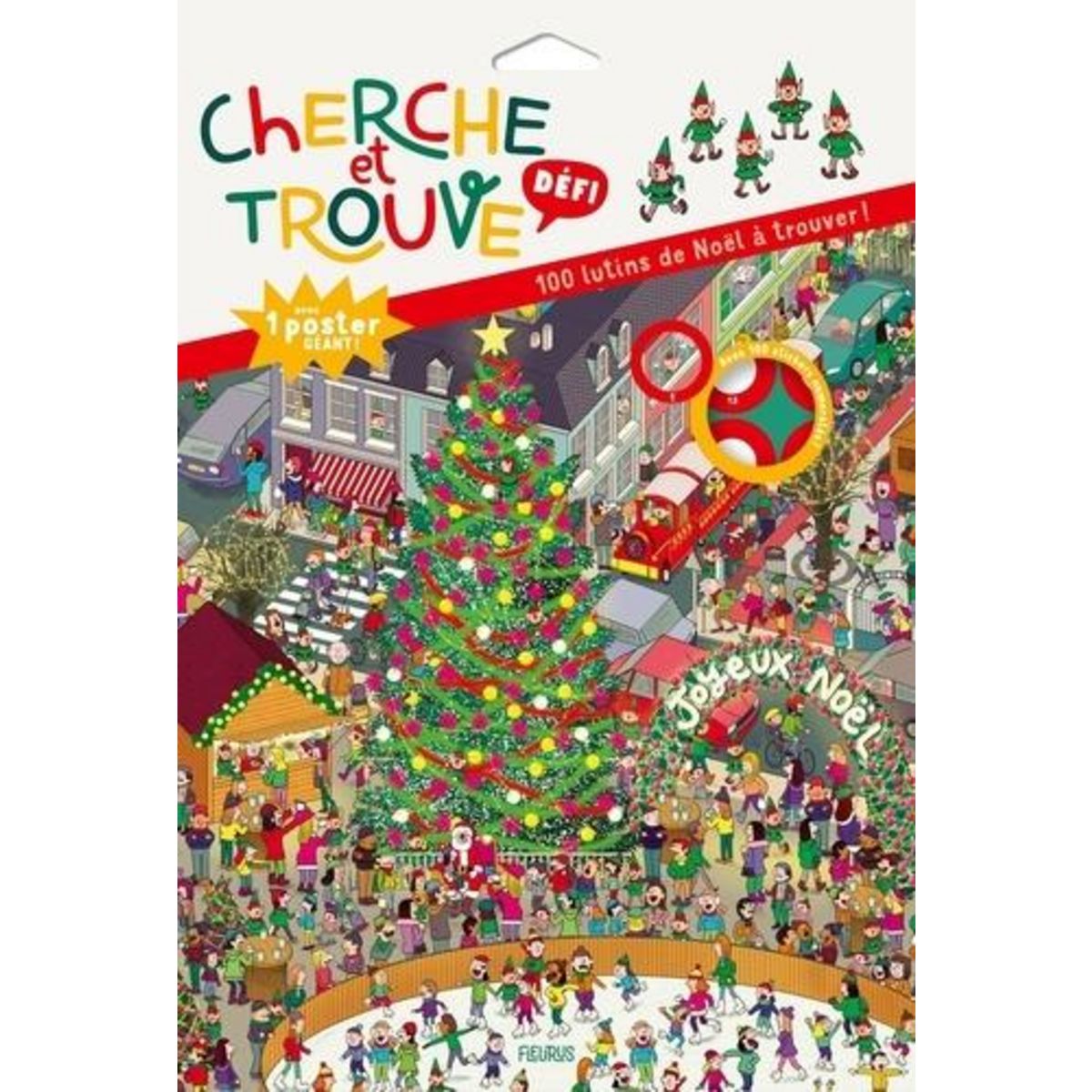 100 LUTINS DE NOEL A TROUVER ! AVEC 1 POSTER GEANT ET 100 STICKERS NUMEROTES, Nikol