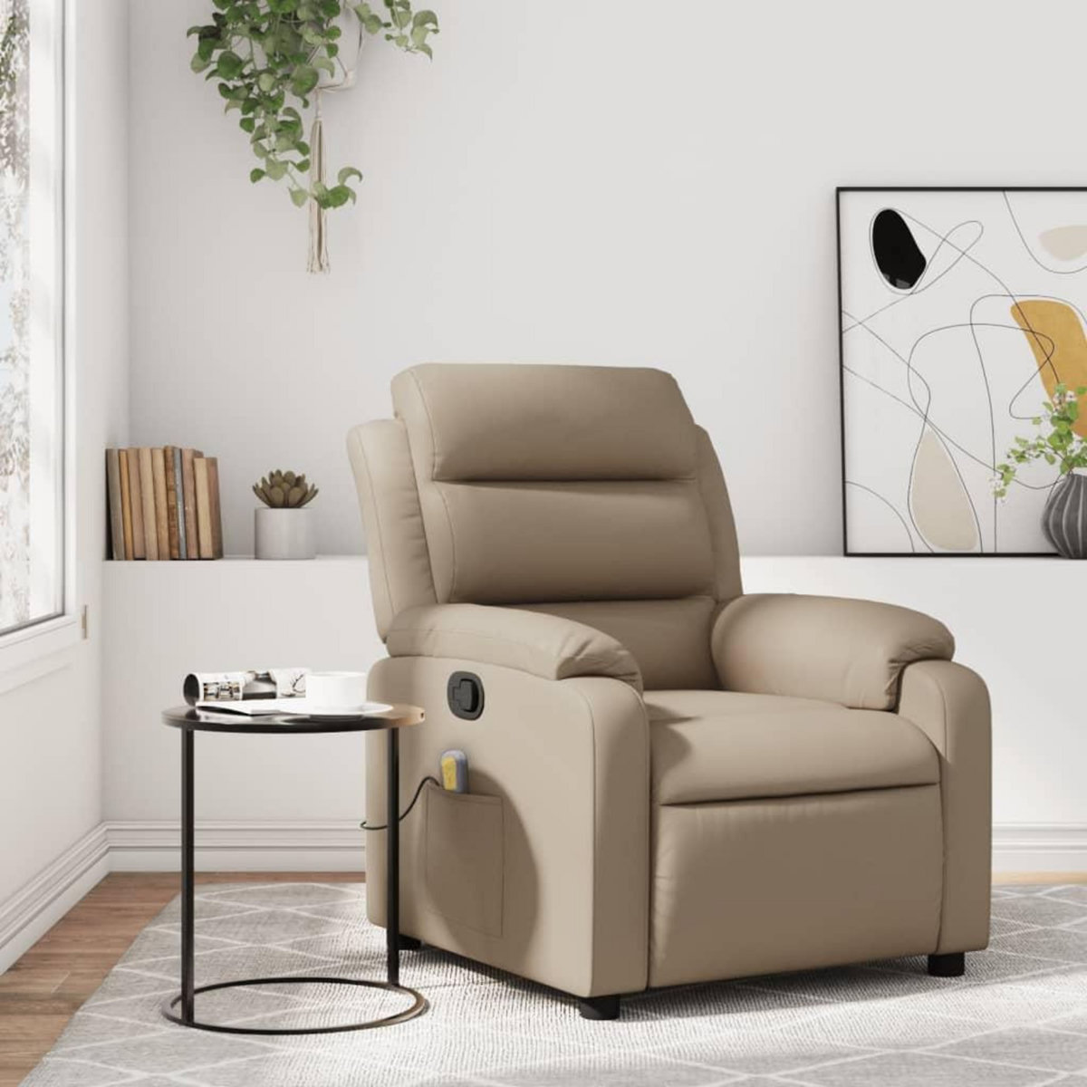 VIDAXL Fauteuil de massage inclinable Cappuccino Similicuir