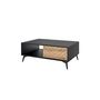Voir la diapositive 4 : BEST MOBILIER Peter - table basse - effet bois et noir - 2 tiroirs et 1 niche - 104 cm