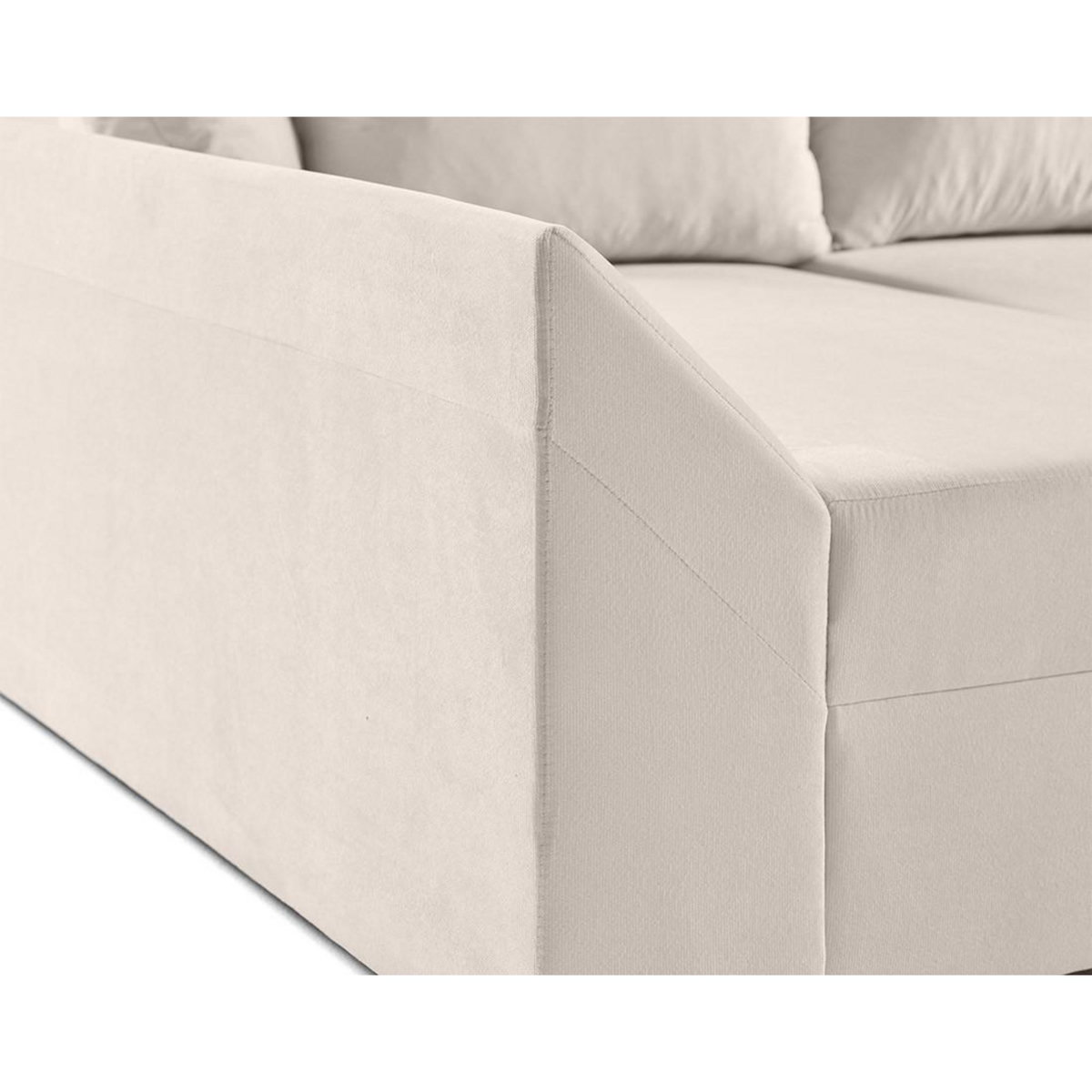 BEST MOBILIER Mike - canapé panoramique en u - 7 places - convertible - avec coffre - en velours