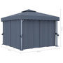 Voir la diapositive 6 : VIDAXL Tonnelle avec rideau 3x3 m Anthracite Aluminium