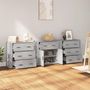 Voir la diapositive 3 : VIDAXL Buffets 3 pcs Sonoma gris Bois d'ingenierie