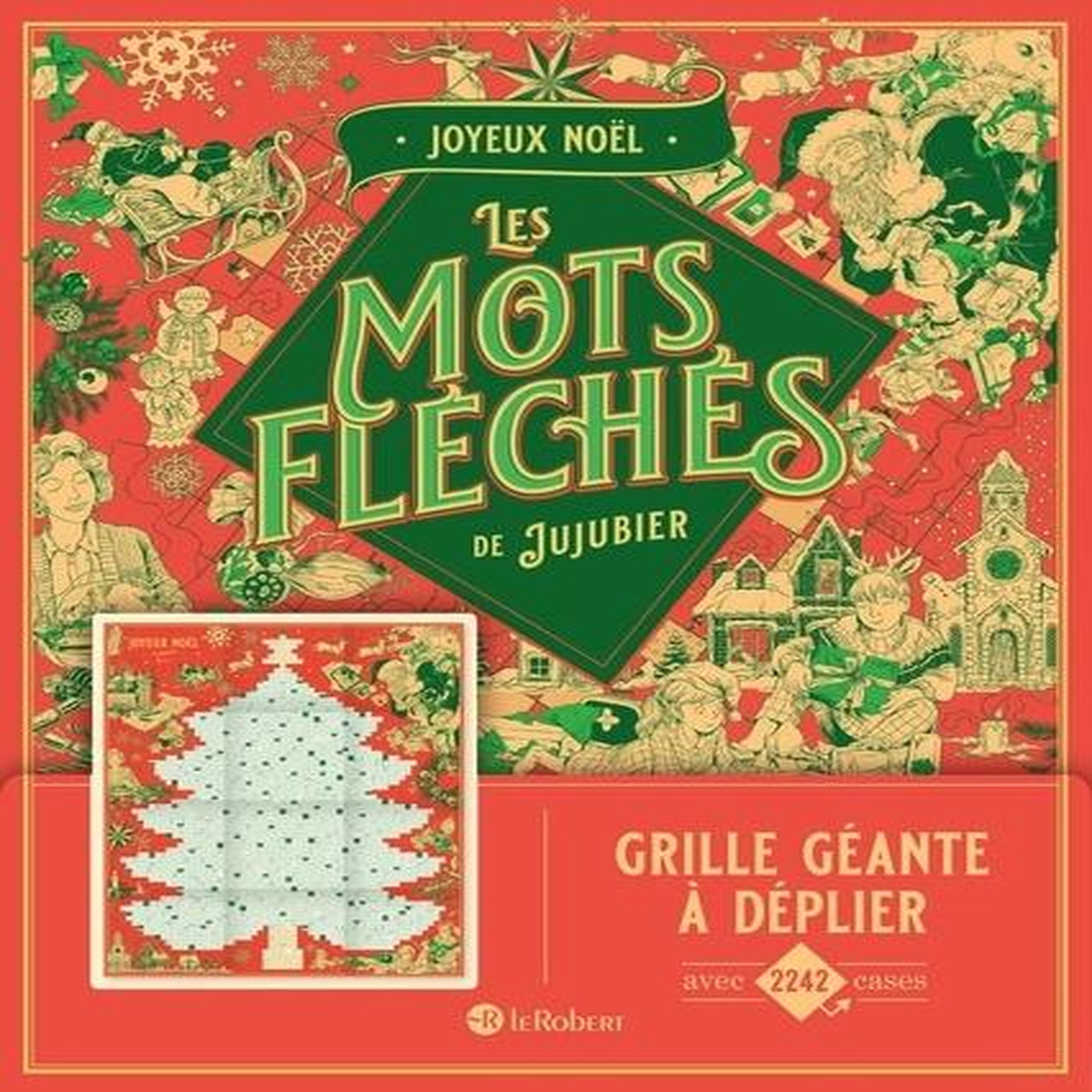 JOYEUX NOEL. GRILLE GEANTE A DEPLIER AVEC 2242 CASES, Jujubier