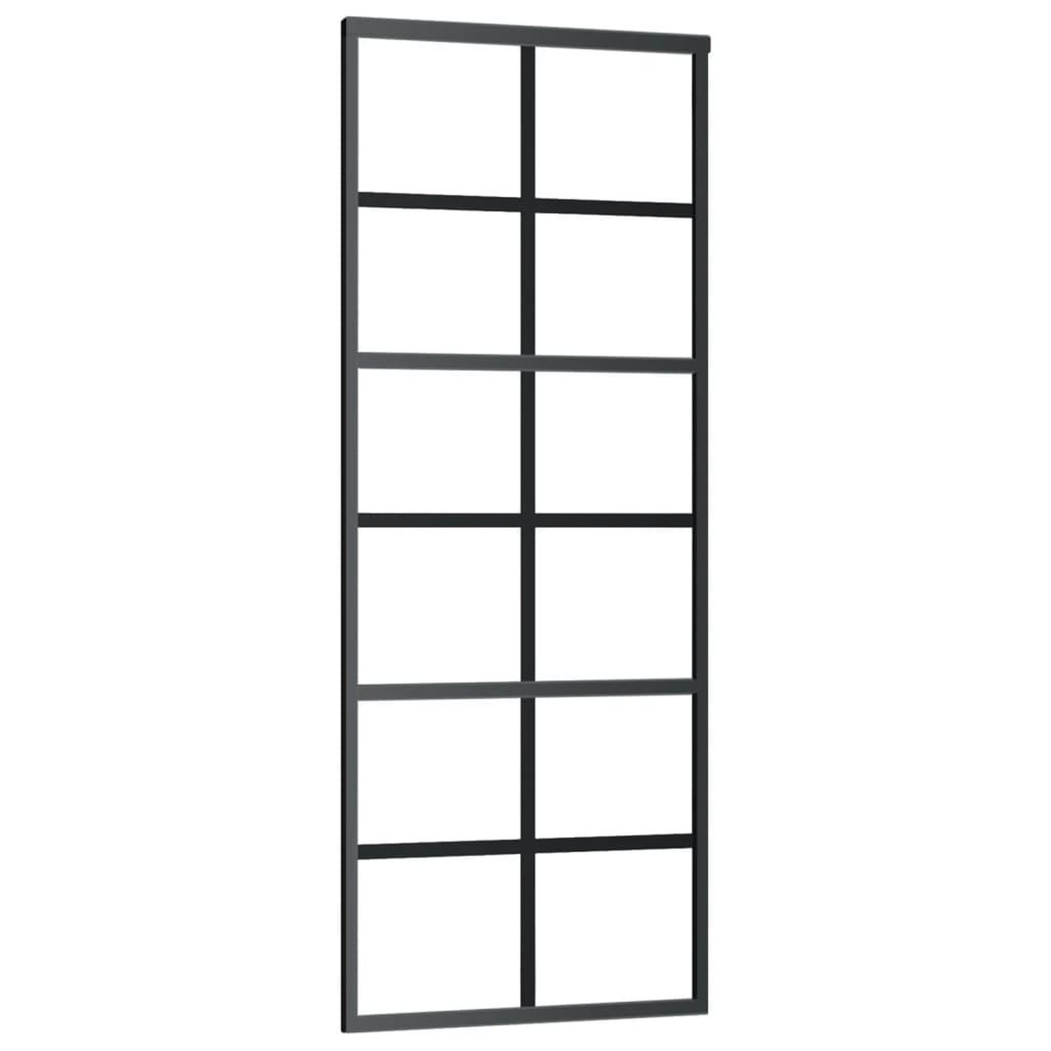 Voir la diapositive 2 : VIDAXL Porte coulissante Verre ESG et aluminium 76x205 cm Noir