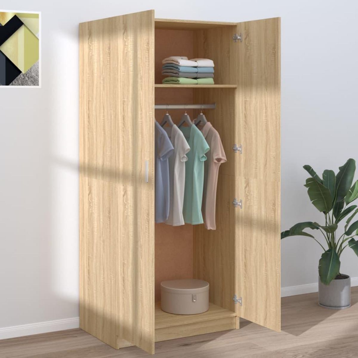 VIDAXL Garde-robe Chene sonoma 80x52x180 cm Bois d'ingenierie