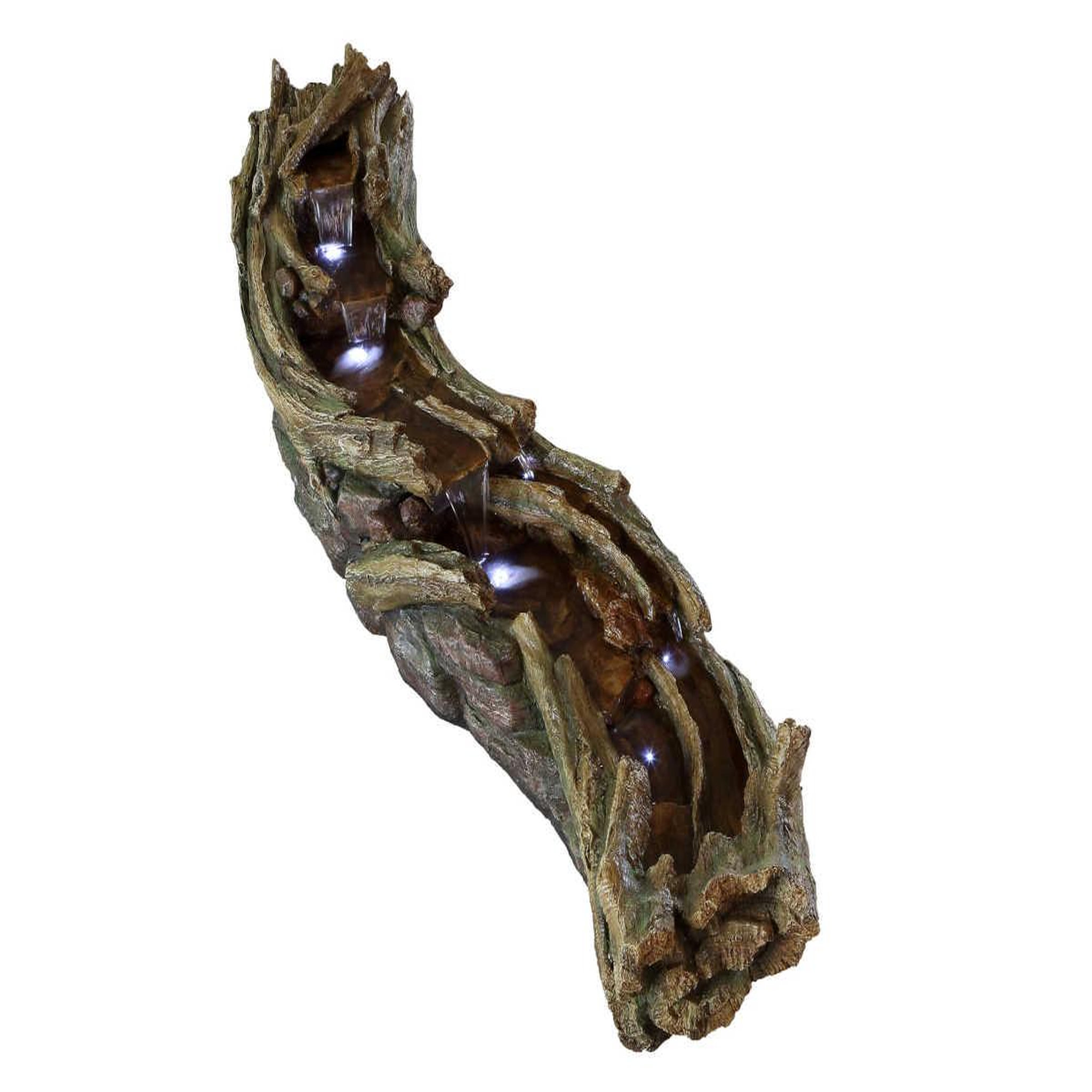 Voir la diapositive 3 : Ubbink Fontaine de jardin allongée Avisio souche d'arbre avec chute d'eau et éclairage LED - Ubbink