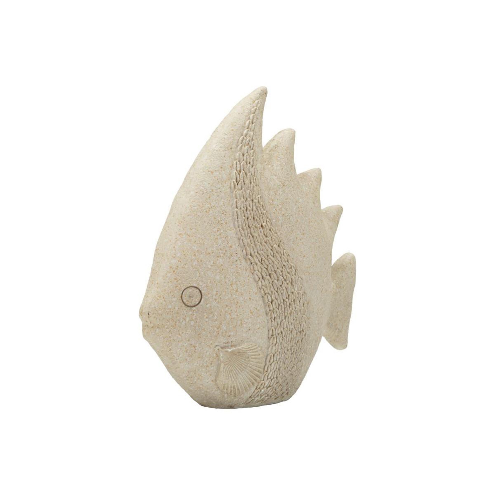 Voir la diapositive 3 : Paris Prix Statuette poisson en résine  sand  25cm beige