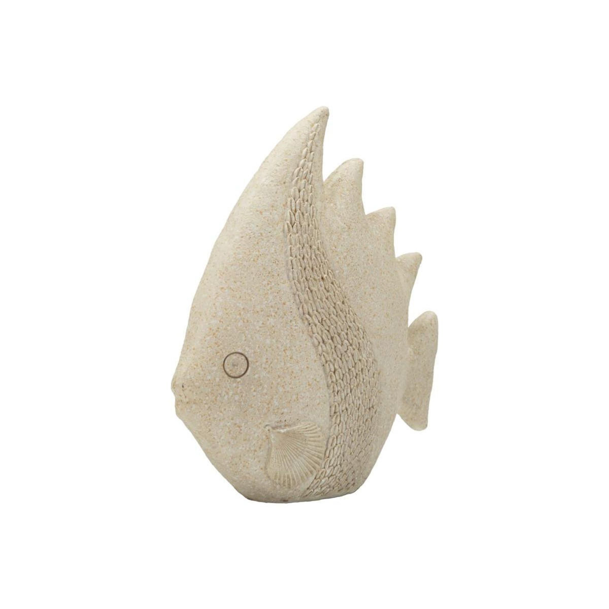 Paris Prix Statuette Poisson en Résine  Sand  25cm Beige