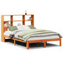 Voir la diapositive 2 : VIDAXL Lit bibliotheque sans matelas cire marron 135x190 cm pin massif