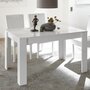 KASALINEA Table avec rallonge 140 cm blanc laqué design NERINA-L 185 x P 90 x H 79 cm- Blanc