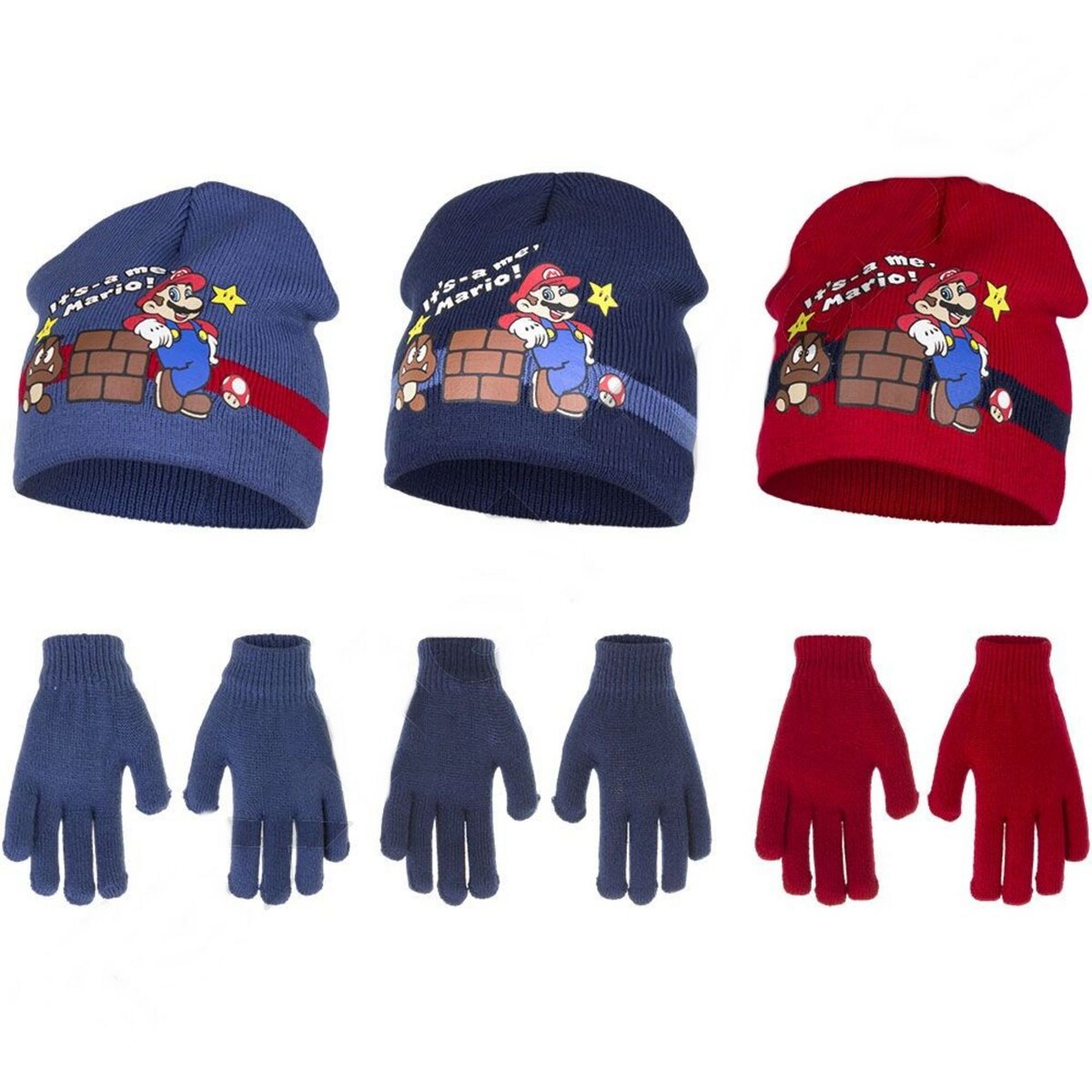  Bonnet et gants Mario Bross Nintendo hiver