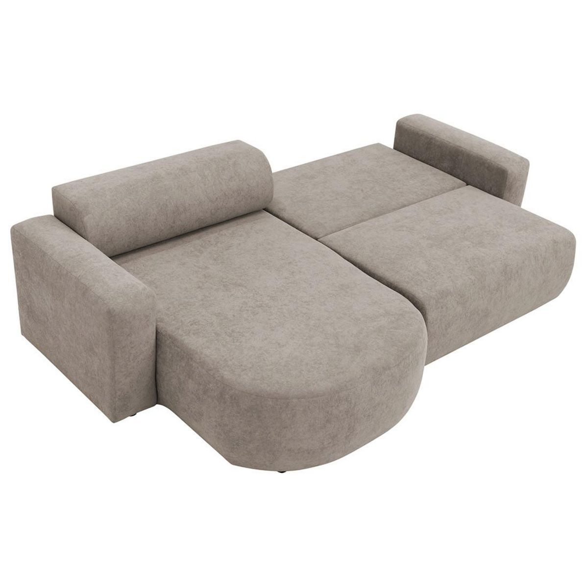 BEST MOBILIER Brunello - canapé d'angle réversible 4 places convertible avec coffre en tissu