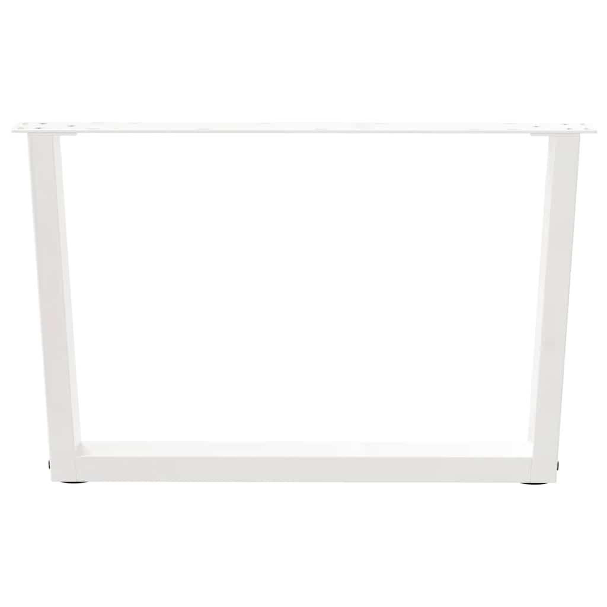Voir la diapositive 3 : VIDAXL Pieds de table a manger forme V 2pcs blanc 70x(42-43,3)cm acier