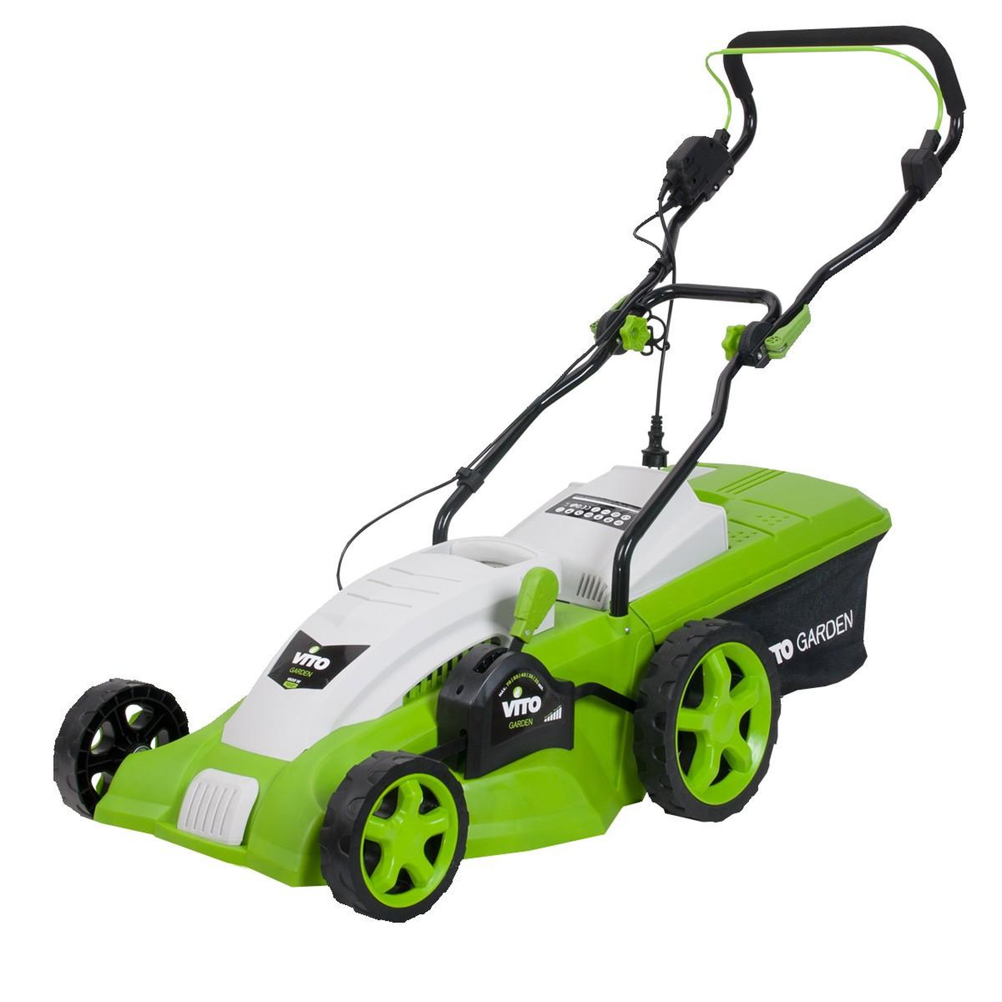 VITO Tondeuse electrique 1800w moteur induction coupe 42 cm - 3 hauteurs de coupe - bac 50l vito