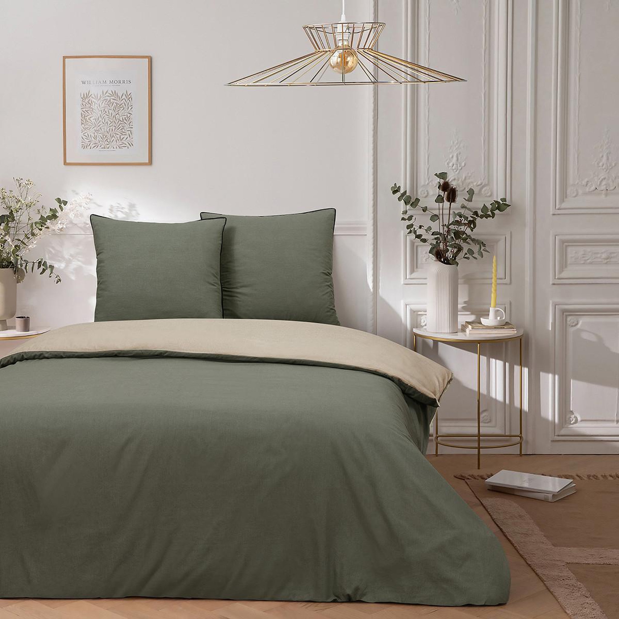 Voir la diapositive 1 : FUTURE HOME Parure de lit double bicolore