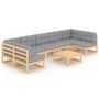 Voir la diapositive 2 : VIDAXL Salon de jardin 8 pcs avec coussins Bois de pin massif