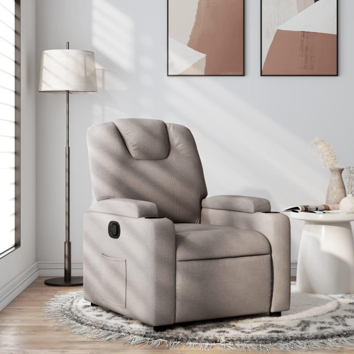 VIDAXL Fauteuil inclinable Taupe Tissu