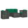 Voir la diapositive 2 : VIDAXL Salon palette de jardin 5 pcs avec coussins Bois de pin massif
