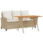 Voir la diapositive 2 : VIDAXL Canape de jardin 3 places coussins table beige resine tressee