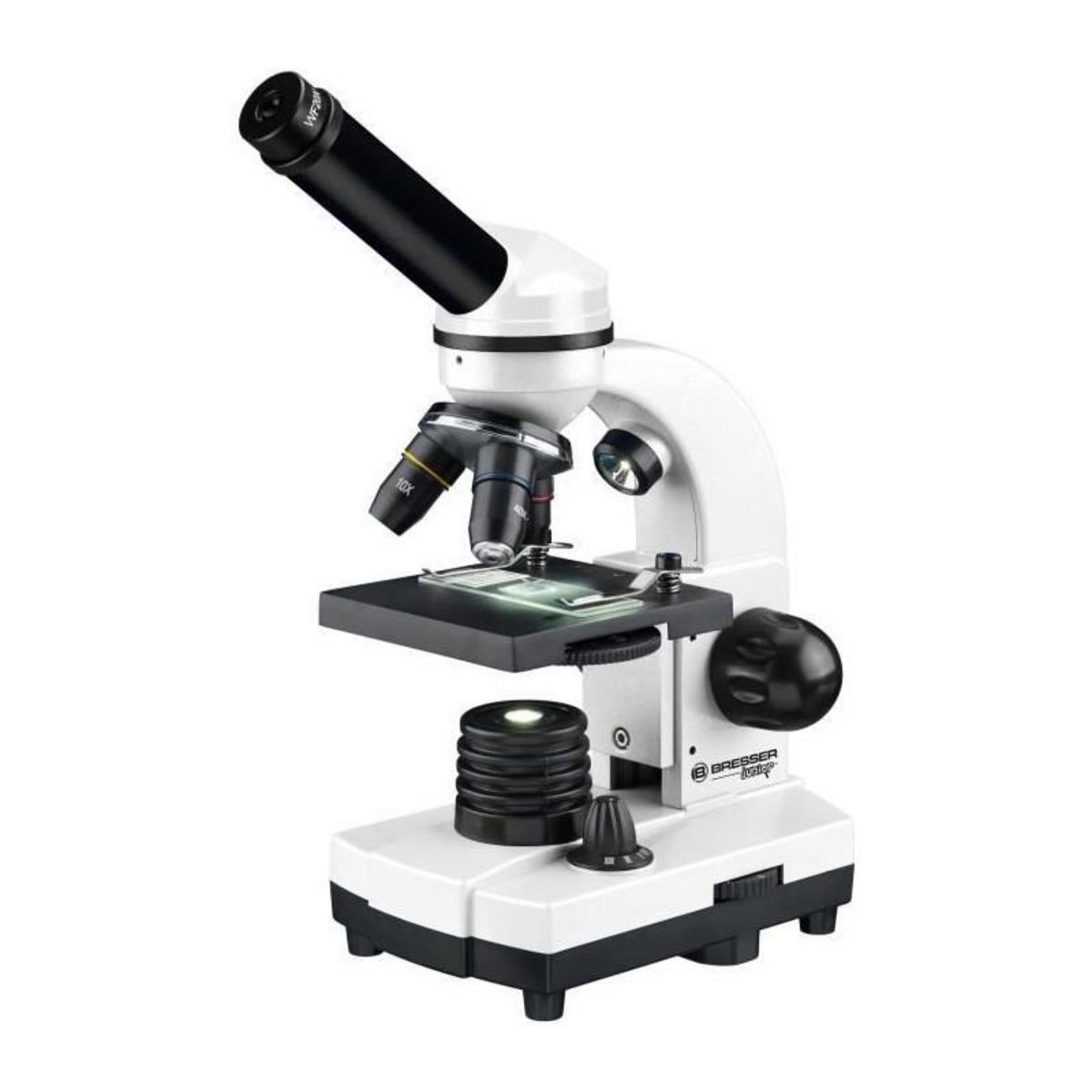 Bresser Microscope Biolux SEL avec systeme de zoom - BRESSER JUNIOR - grossissement 40x-1600x - support smartphone - coffret rigide blan