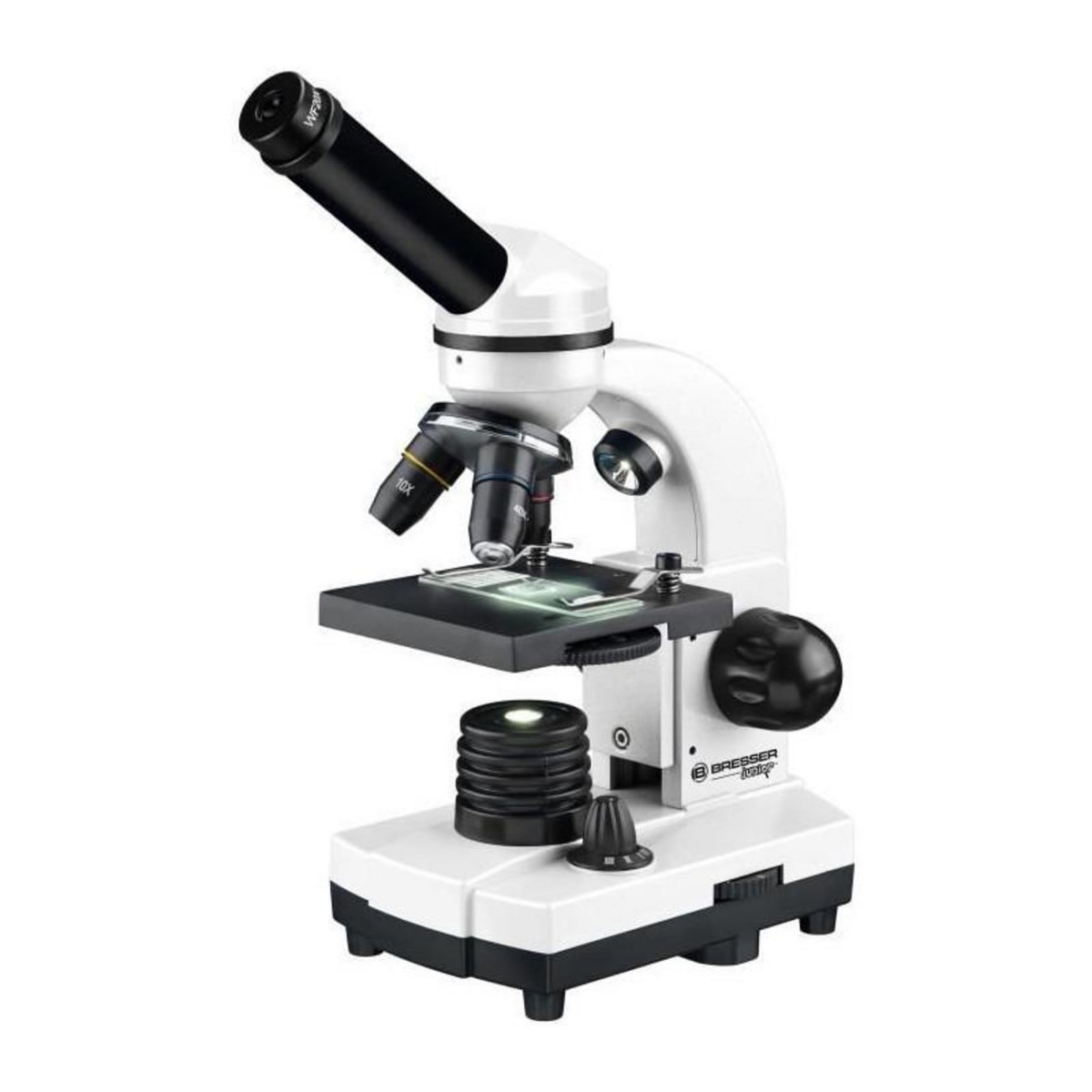 Bresser Microscope Biolux SEL avec systeme de zoom - BRESSER JUNIOR - grossissement 40x-1600x - support smartphone - coffret rigide blan