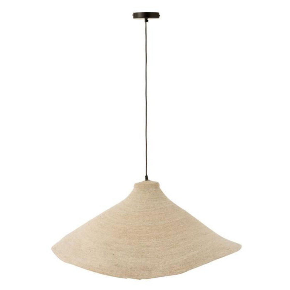 Paris Prix Lampe Suspension en Jonc  Cône  82cm Blanc