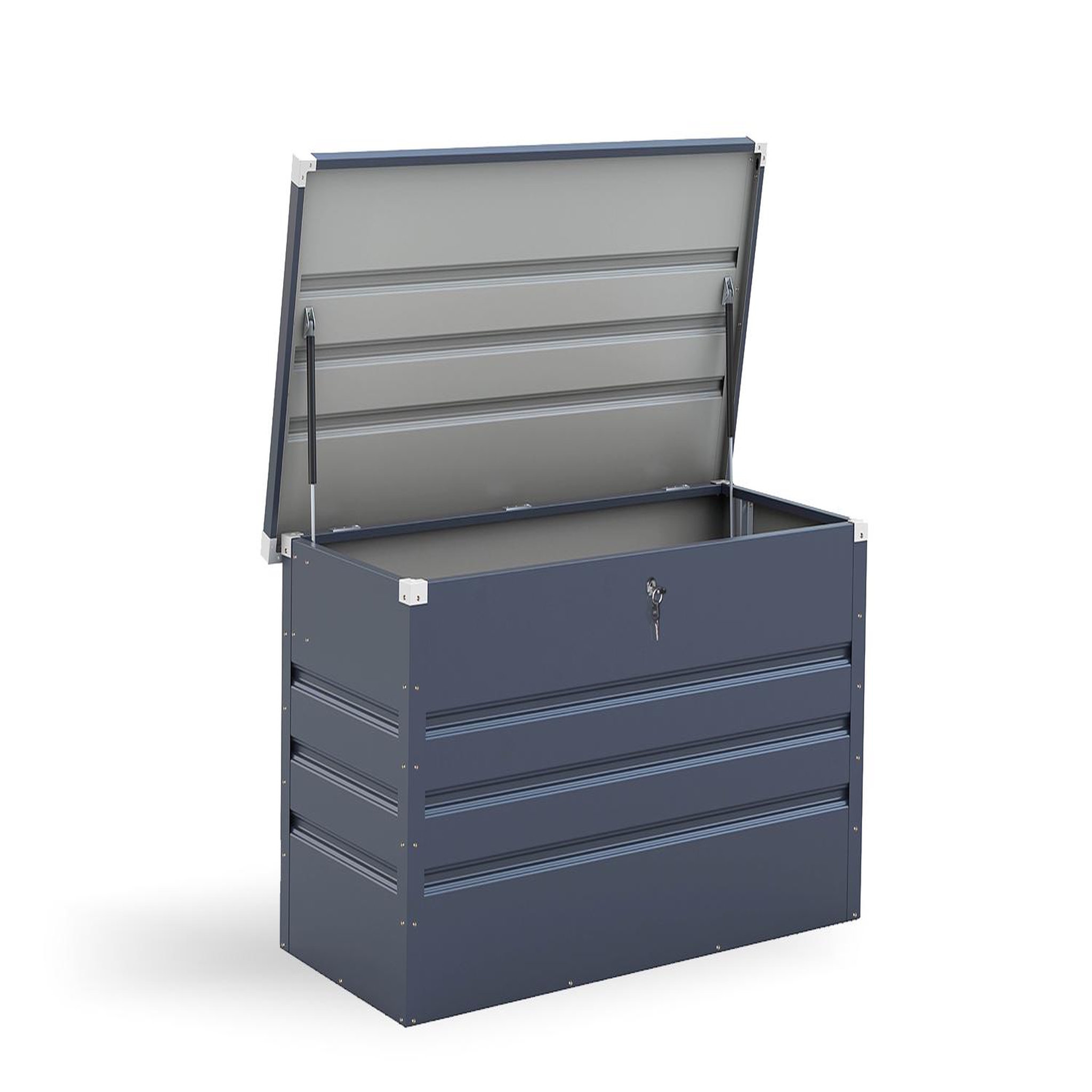 Voir la diapositive 2 : CONCEPT USINE Coffre de rangement gris en acier caseo