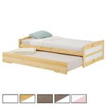IDIMEX Lit gigogne LORENA en pin massif, 90 x 190 cm. Coloris disponibles : Blanc, Bicolore, Marron
