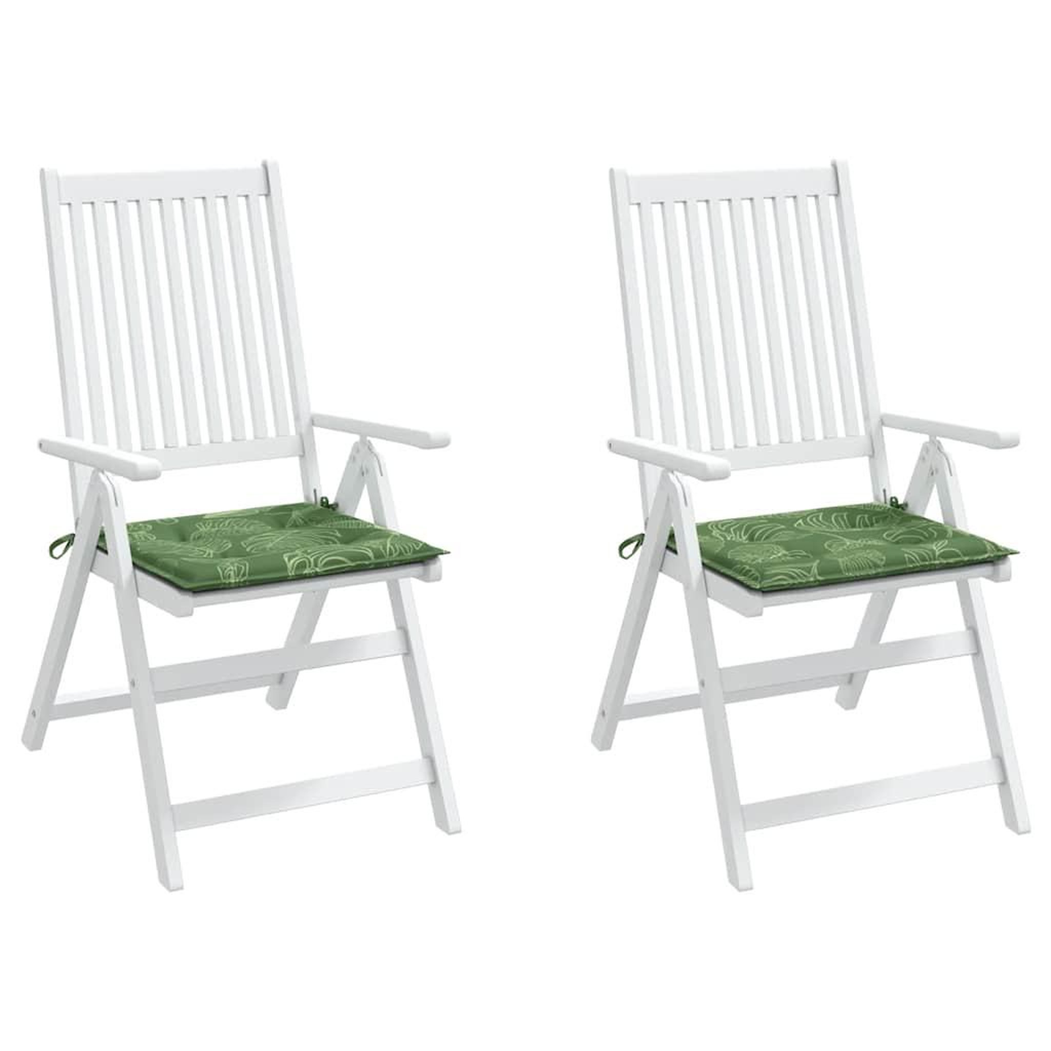 Voir la diapositive 4 : VIDAXL Coussins de chaise lot de 2 motif de feuilles 50x50x3 cm tissu