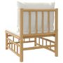 Voir la diapositive 5 : VIDAXL Canape central de jardin avec coussins blanc creme bambou