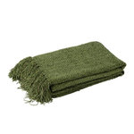 Paris Prix Plaid Tissé en Viscose  Saya  130x180cm Vert Foncé