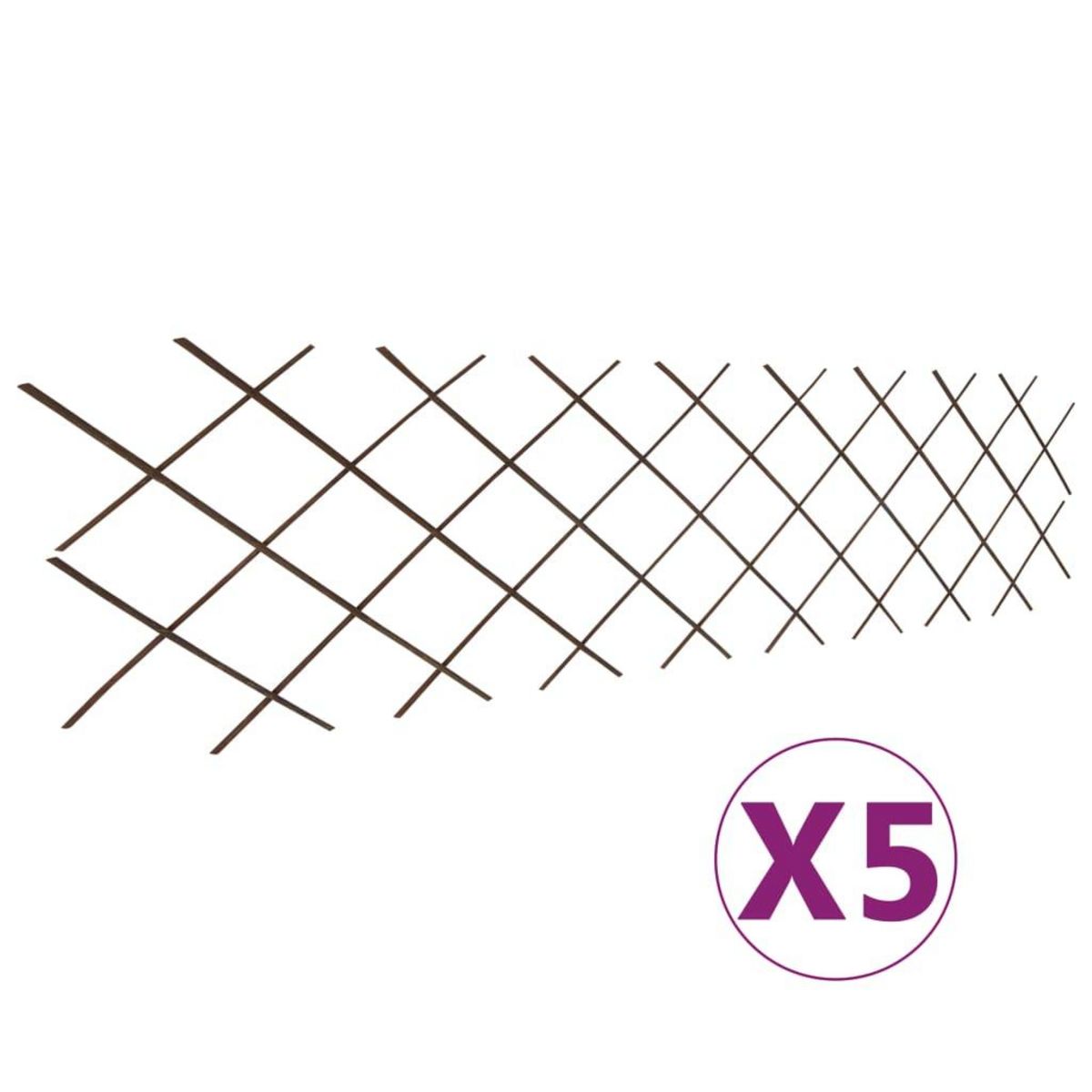 VIDAXL Cloture en treillis de saule 5 pcs 180x60 cm
