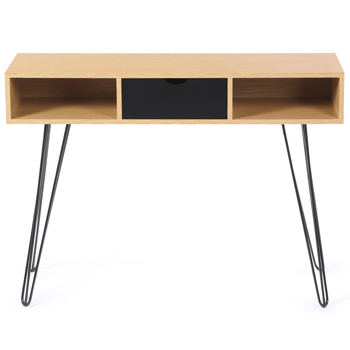 ID MARKET Console vintage NOEMI 1 tiroir bois pied épingle
