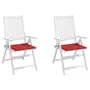 VIDAXL Coussins de chaise de jardin 2 pcs rouge 50x50x3cm tissu oxford