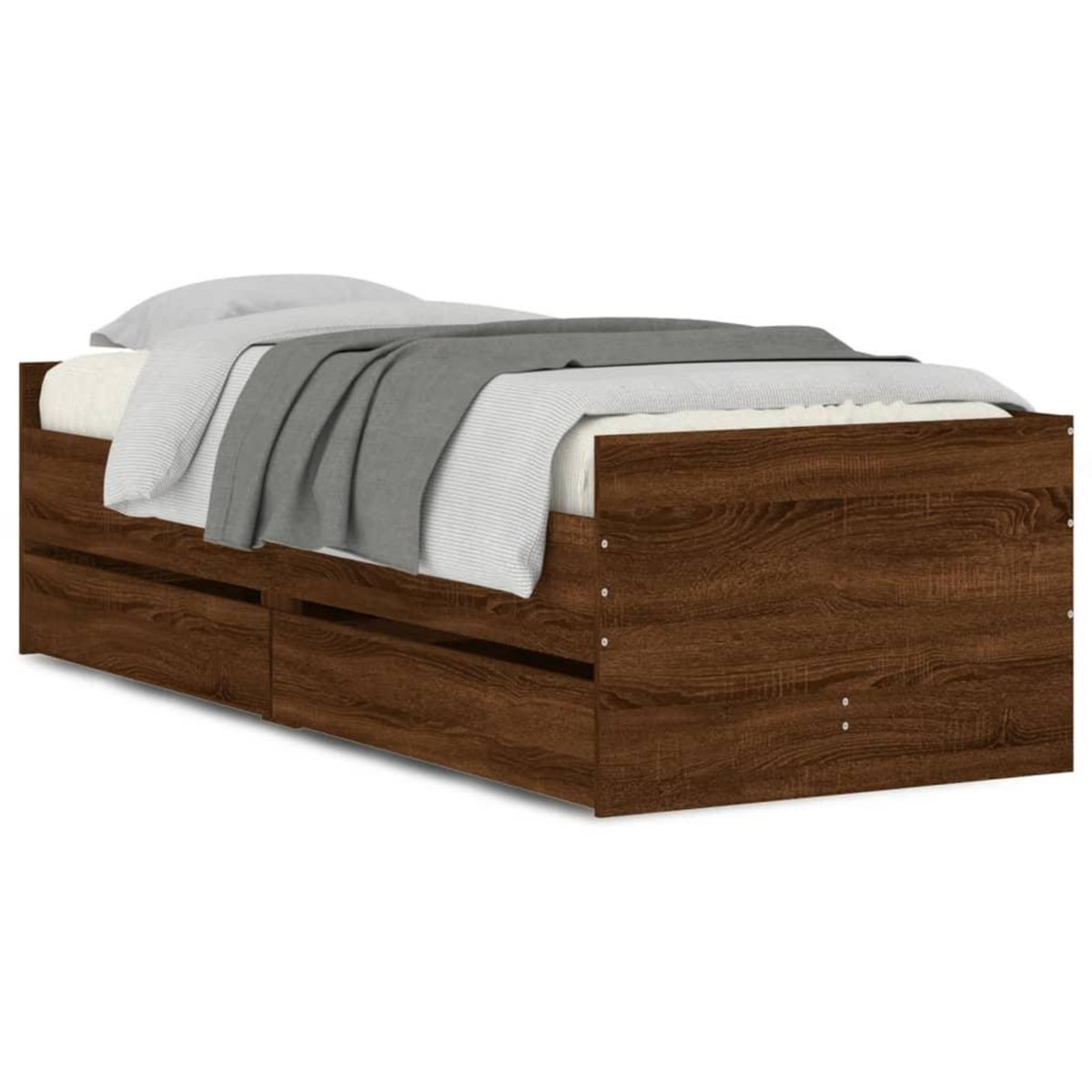 VIDAXL Cadre de lit sans matelas chene marron 75x190 cm