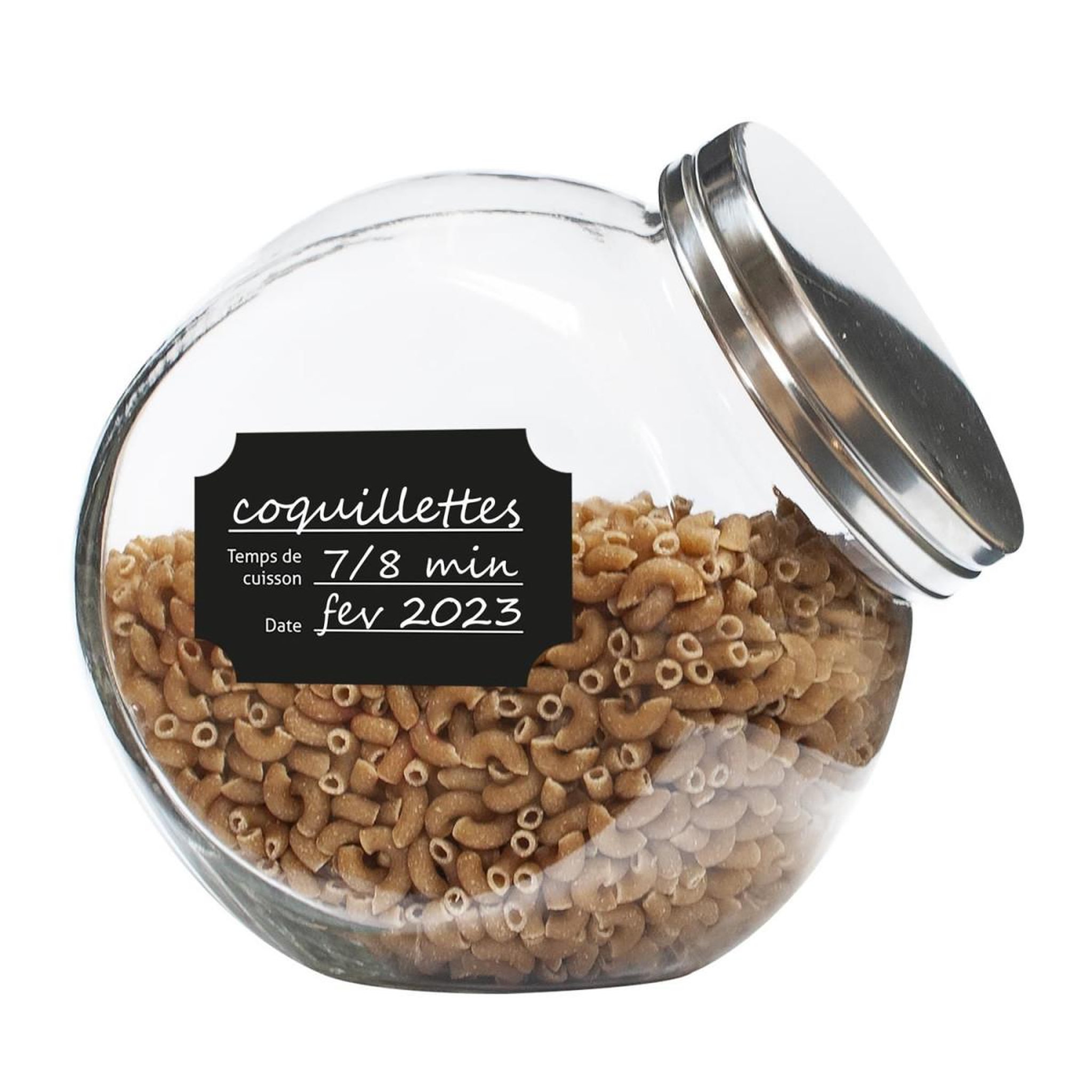 Voir la diapositive 3 : COOK CONCEPT Lot de 24 étiquettes bocaux  cuisine  7cm noir