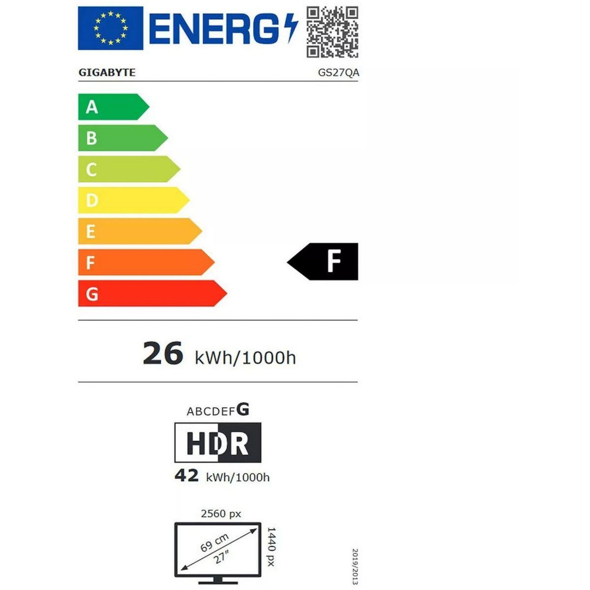 Gigabyte Ecran PC Gamer GS27QA 27'' QHD IPS