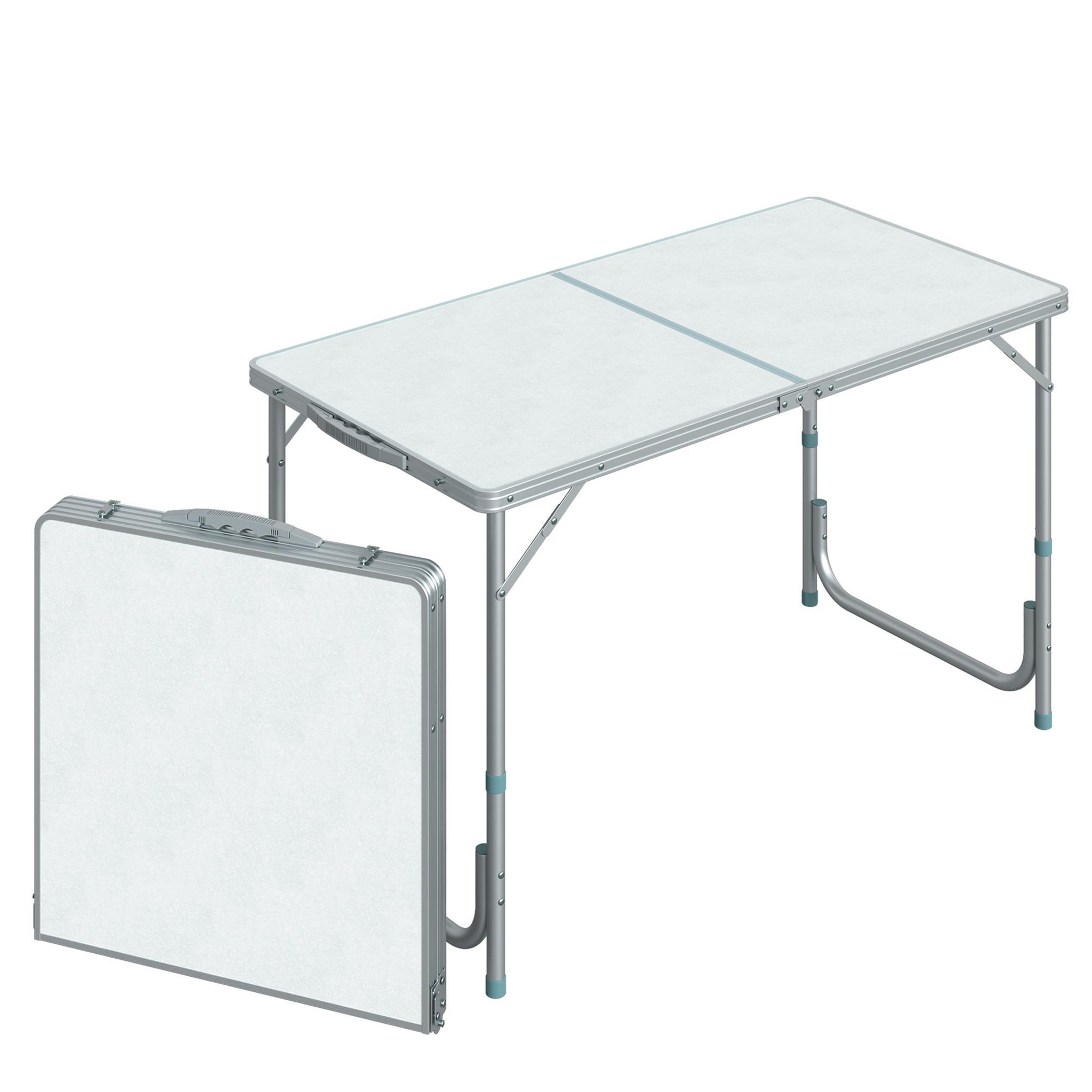 Voir la diapositive 1 : HOMCOM Table de camping reception pliante portable pique-nique buffet en aluminium