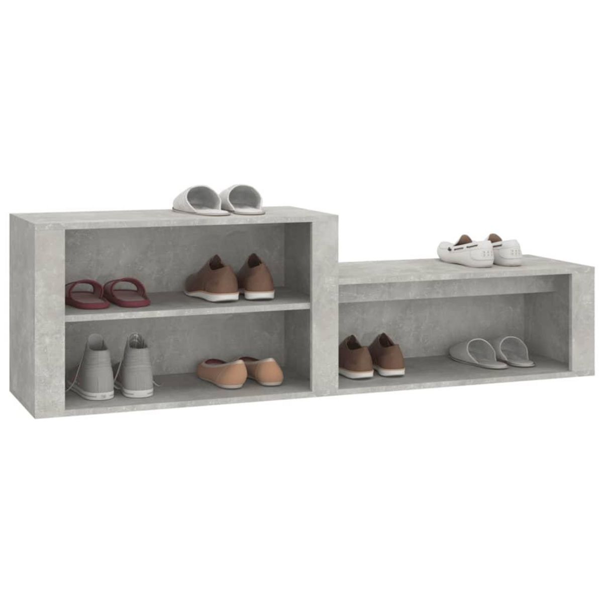 VIDAXL Armoire a chaussures Gris beton 150x35x45 cm Bois d'ingenierie