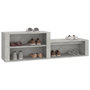 Voir la diapositive 4 : VIDAXL Armoire a chaussures Gris beton 150x35x45 cm Bois d'ingenierie