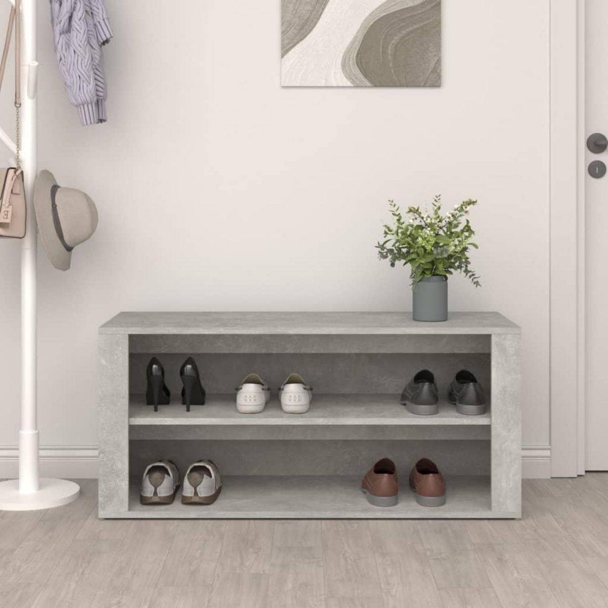 VIDAXL Etagere a chaussures Gris beton 100x35x45 cm Bois d'ingenierie