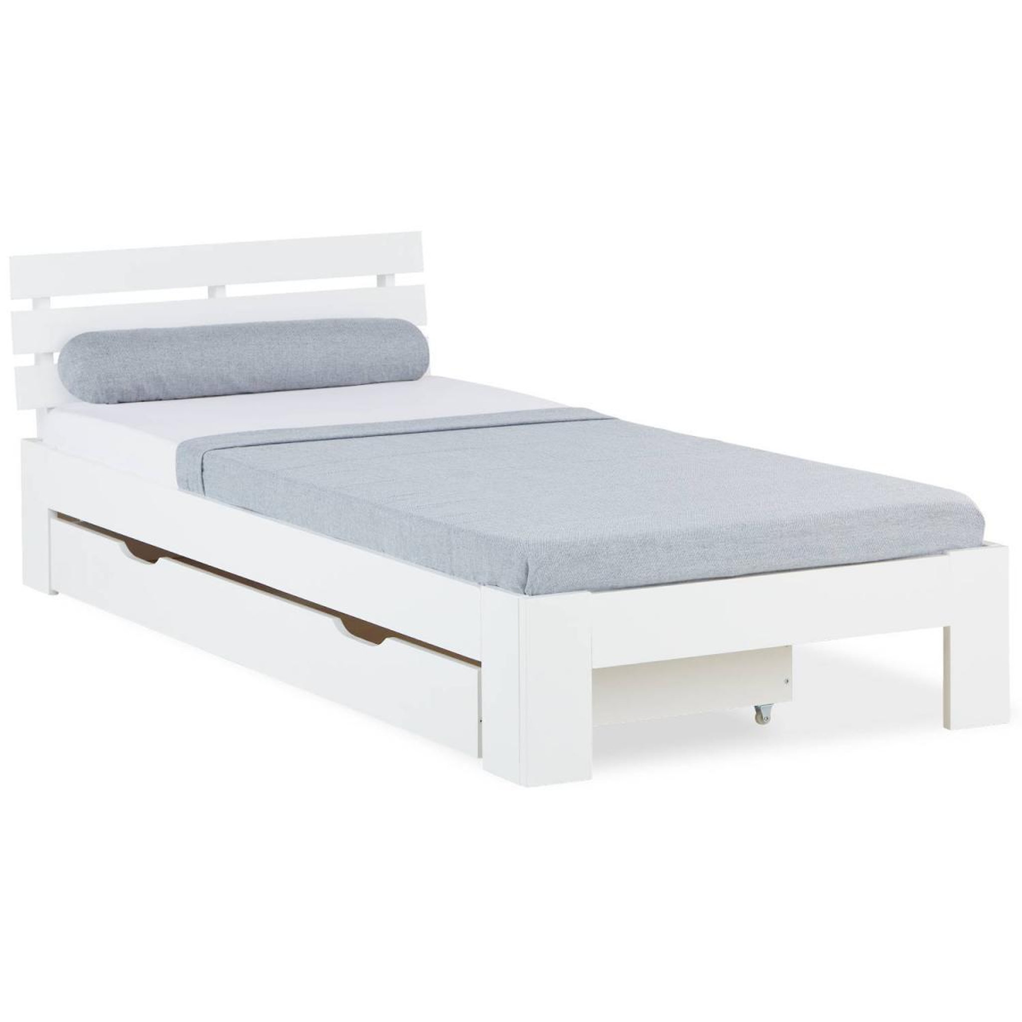 Voir la diapositive 5 : HomeStyle4U Lit simple 90x200 avec tiroir et Sommier