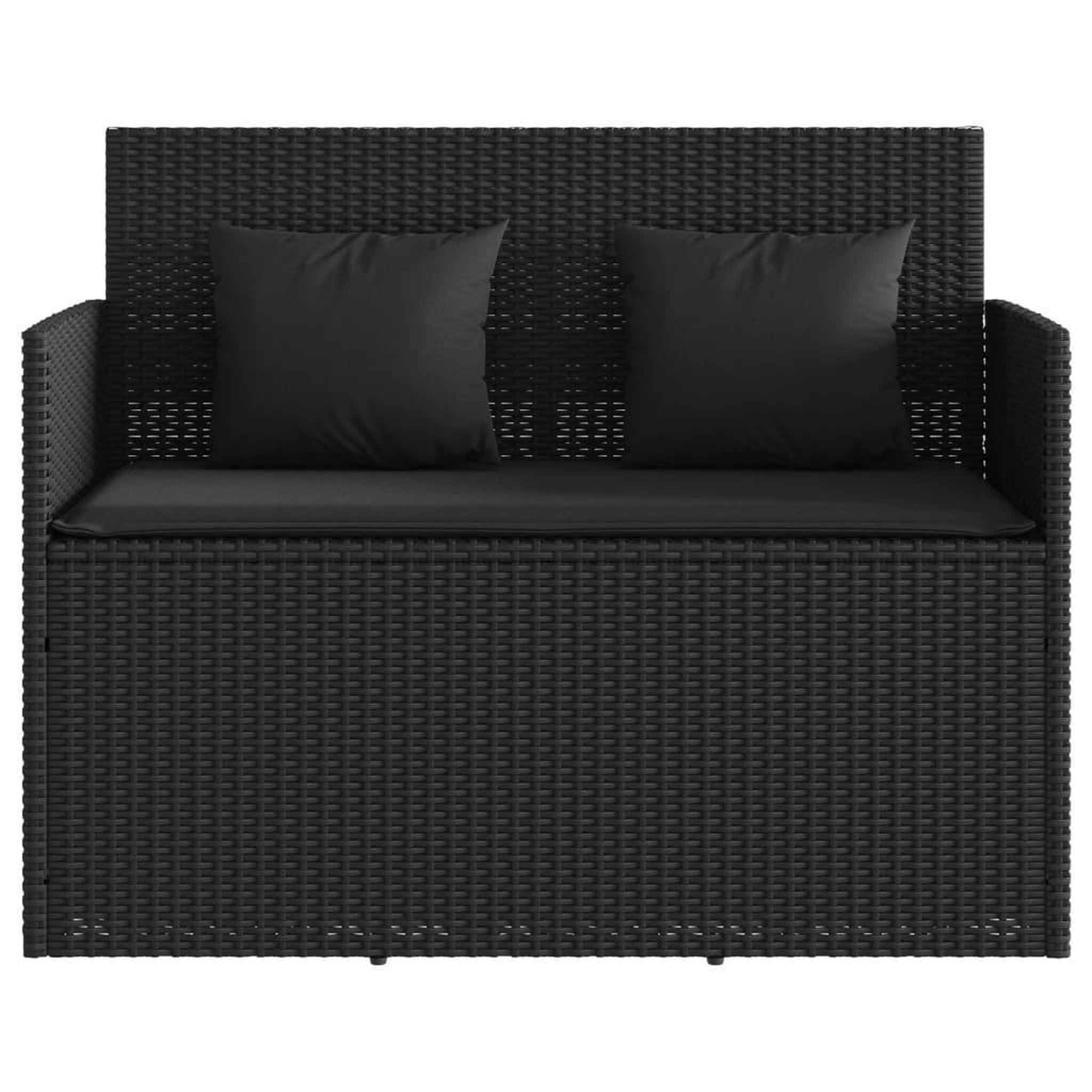 Voir la diapositive 4 : VIDAXL Banc de jardin avec coussins noir resine tressee