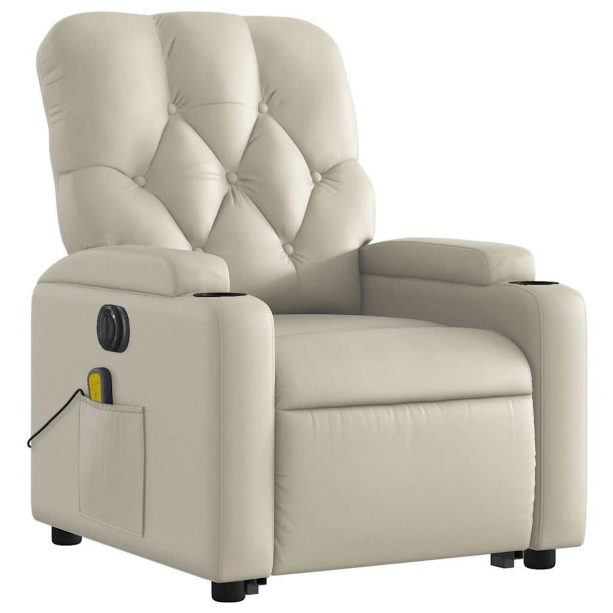 VIDAXL Fauteuil inclinable de massage electrique creme similicuir