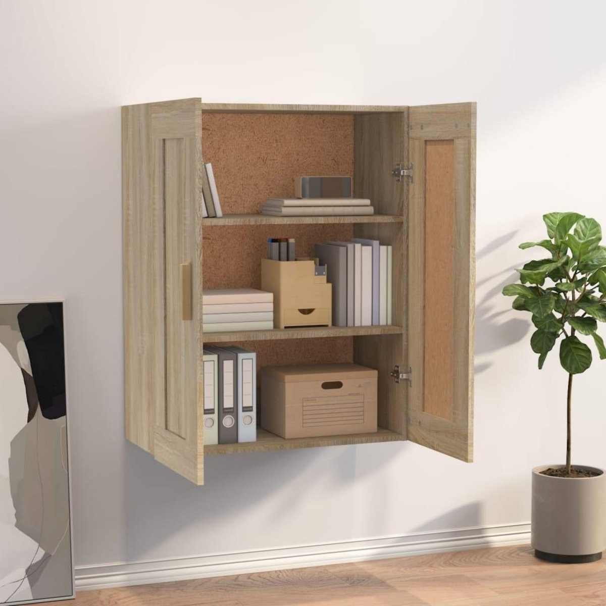 VIDAXL Armoire murale chene sonoma 69,5x32,5x90 cm bois ingenierie