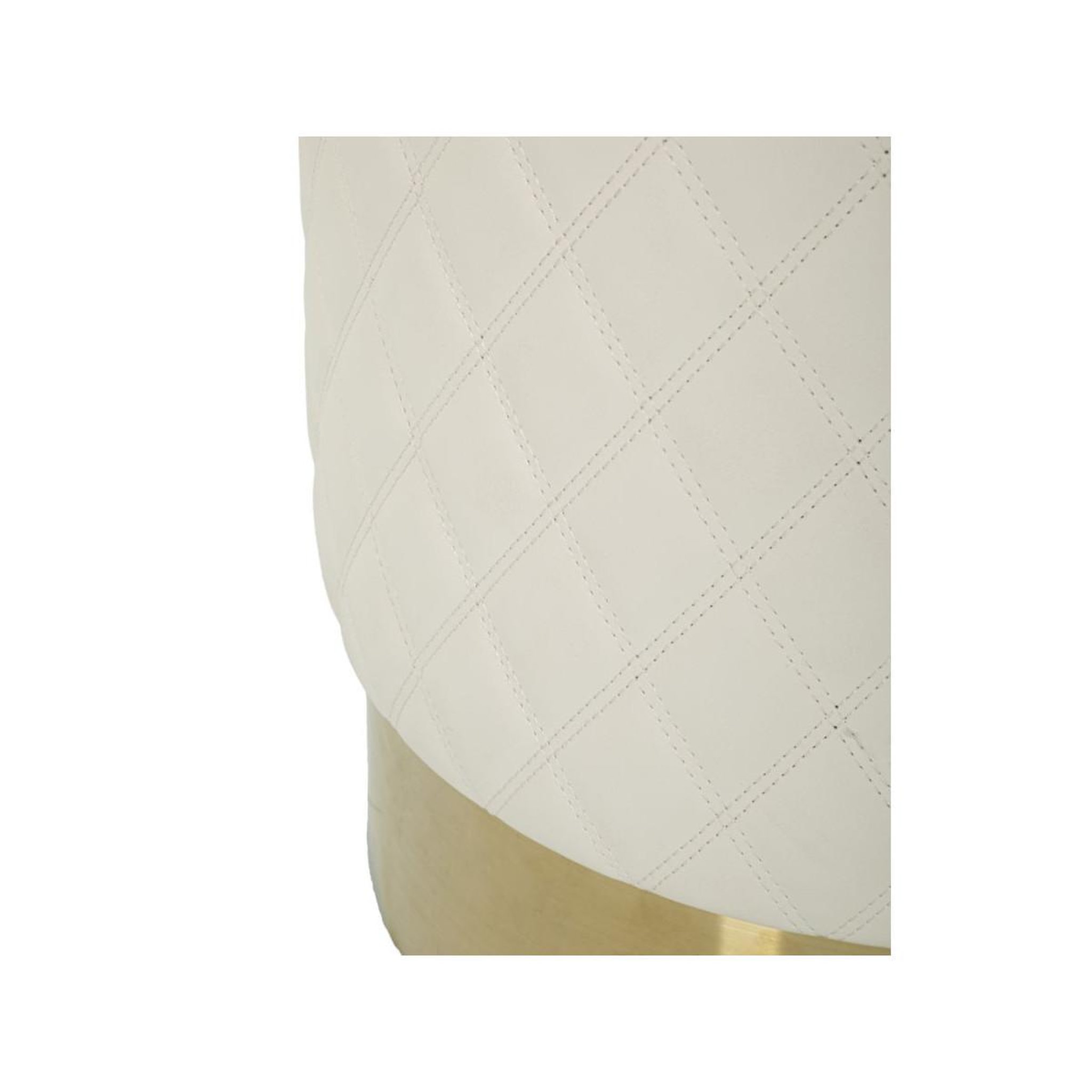 Voir la diapositive 3 : Paris Prix Pouf matelassé  sharon  38cm blanc & or