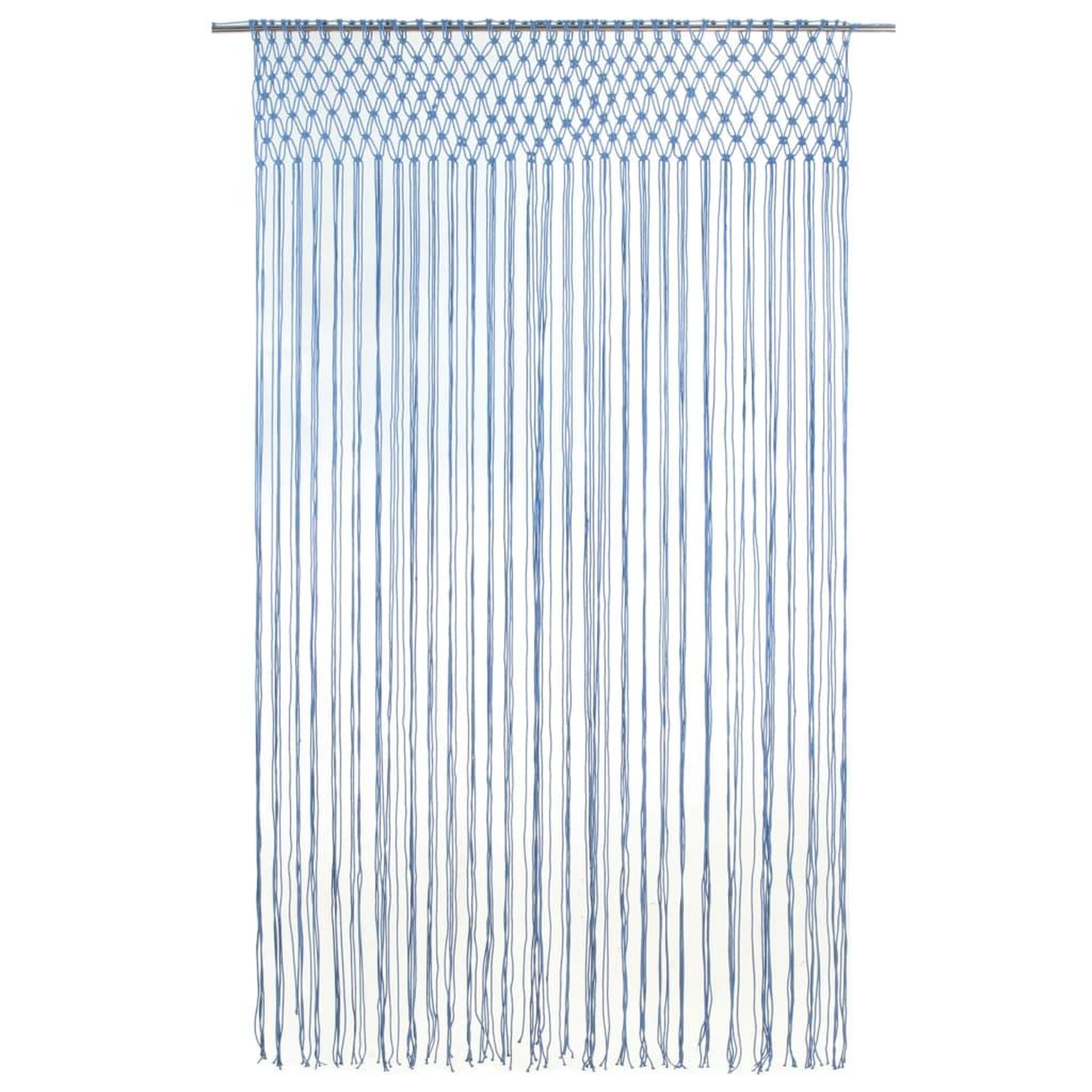 Voir la diapositive 2 : VIDAXL Rideau en macrame Bleu 140x240 cm Coton