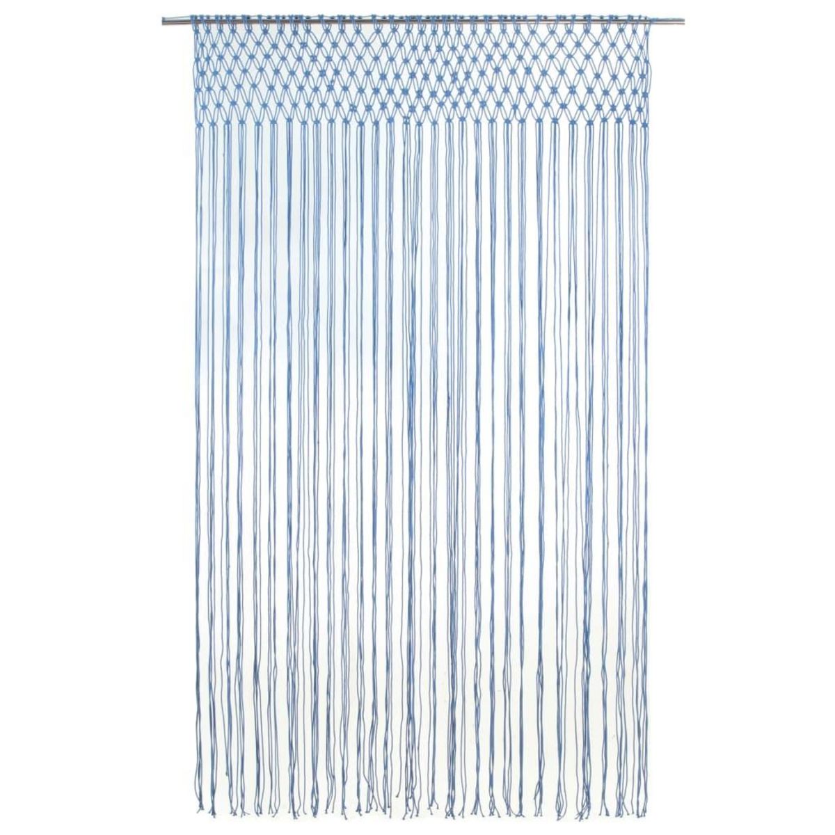 VIDAXL Rideau en macrame Bleu 140x240 cm Coton